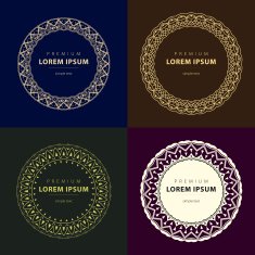 Vector set abstract frames logo templates line style N26