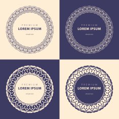 Vector set abstract frames logo templates line style N30