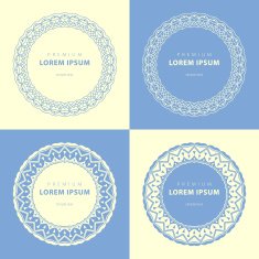 Vector set abstract frames logo templates line style N31