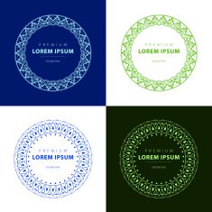 Vector set abstract frames logo templates line style N38