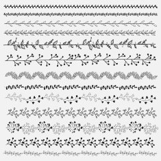Hand drawn design floral borders N2