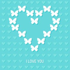 wedding romantic decorative pattern background with cartoon butterfly and heart N2
