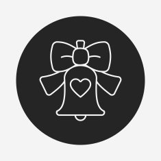 love bell line icon