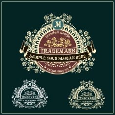 Beautiful calligraphic monogram emblem template