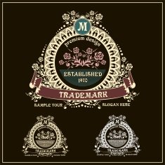 Beautiful calligraphic monogram emblem template N3