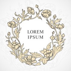 Vector hand drawn floral wreath Nature design element