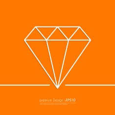 Stock Vector Linear icon diamond Flat design N2