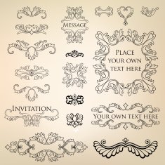 Retro Vignette and Ornament Vector set