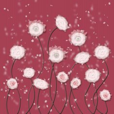 Abstract colorful retro background with flowers