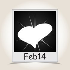 Photo frame with hearts on a gray background vector N2