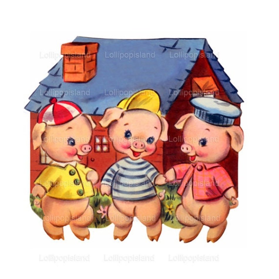 Instant Download Three Little Pigs Digital By Lollipopisland $350