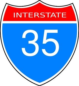 Interstate 35 Road Sign At Clkercom Vector Online
