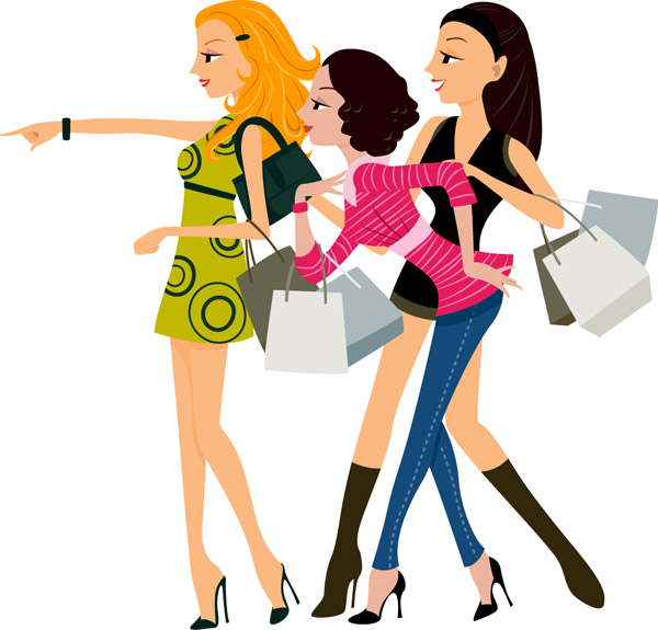 Girls Shopping Drawing Free Image Download