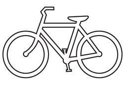 Black and white drawing of the bike clipart