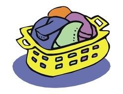 colorful Laundry in basket, drawing