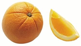 slice of orange near a whole orange