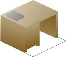 Isometric Desk Left Back View With Book Medium Size