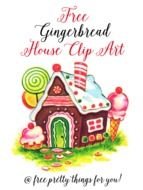Christmas gingerbread house on a postcard