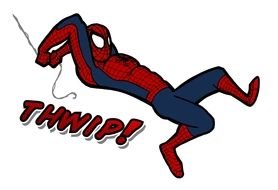 spiderman on a rope as a picture for clipart