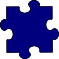Dark Blue Puzzle Piece At Clkercom Vector Online