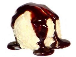 ice cream with chocolate topping for clipart