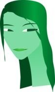 green Woman head With Long Neck, Vector