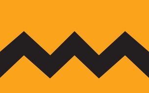 black zigzag on orange background