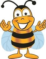 happy orange bee drawing