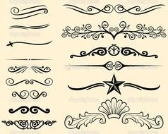 decorative lines on an old scroll