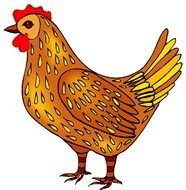 drawing of a brown chicken on a white background