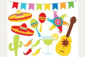 Mexican Fiesta Border drawing