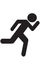 running man icon on a white background