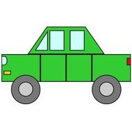 green vehicle, Basic Shapes, drawing