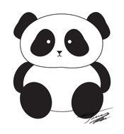 drawing of a cute panda on a white background