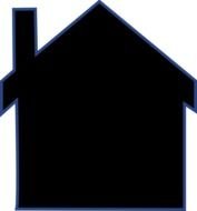 black silhouette of a house