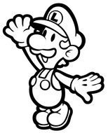 painted black and white Mario