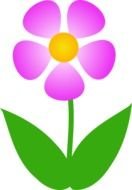 purple flower on the stem as a graphic illustration