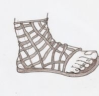 ancient roman shoes as a picture for clipart
