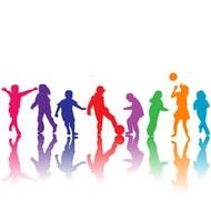 Family Playing Sports drawing