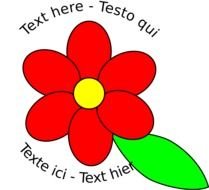 Clipart of Flower with red Six Petals