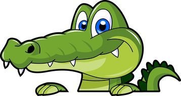 green Cartoon Alligator drawing
