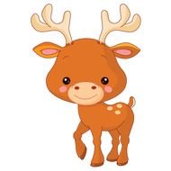 Decals Ns48 Large Cute Cartoon Deer Removable Wall Sticker