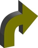 dark green right arrow