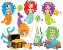 Clip Art &ndash; Mermaids Myclipartstore
