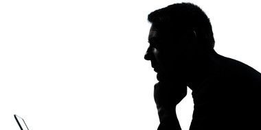 Man Thinking Silhouette drawing