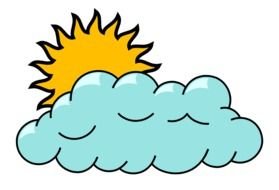 Clip Art of the cloudy and sunny weather