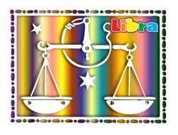 Libra zodiac sign on a colorful background