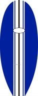 white and blue painted surfboard