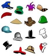 clip art with various hats