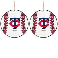 Office &gt Holiday Items Minnesota Twins Art Glass Baseball Ornaments